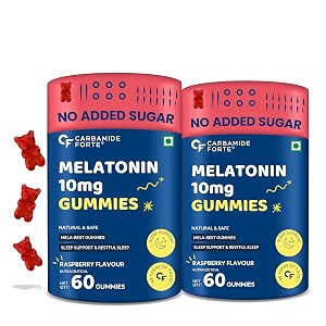 carbamide forte melatonin 10mg gummies for better sleep  sleep supplement - 60 veg gummies pack of 2