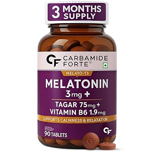 carbamide forte melatonin 3mg with tagara 75mg sleeping aid pills  90 tablets