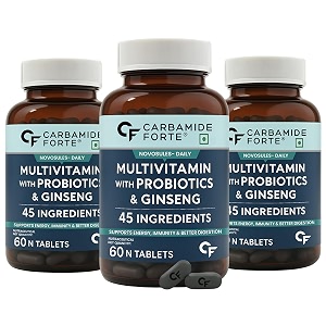 carbamide forte multivitamin for men with 45 ingredientsmultivitamin tablet with ginseng grape seed extract vitamin c and vitamin k2 mk7-veg tablets pack of 3 count 60 capsules