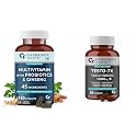 Carbamide Forte Multivitamin Tablets with Probiotics & Ashwagandha | Multivitamin supplement with 45 Ingredients - 180 Tablets & Testosterone Supplement – 60 Veg Tablets COMBO