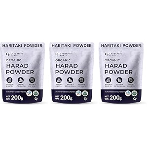 carbamide forte organic harad powder  haritaki powder for digestion cleansing amp wellness  kadukkai powder for digestion amp detox support  200g pack of 3