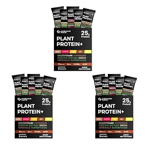 carbamide forte plant protein powder - plant based protein powder with multivitamin minerals superfoods pea protein digestive enzymes  5 flavors protein powder - pack of 15
