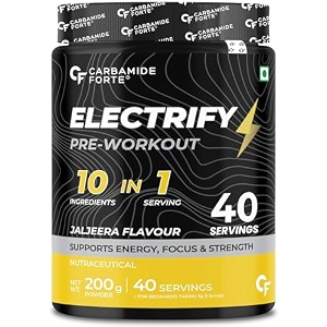 carbamide forte pre workout for men amp women  pre workout supplement for men amp women for energy focus amp strength  pre-workout supplements for gym  jaljeera flavor - 200g