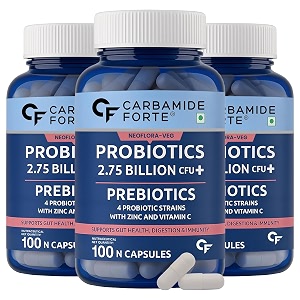 carbamide forte probiotics supplement 275 billion for women amp men - 100 veg capsules pack of 3
