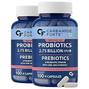 carbamide forte probiotics supplement 275 billion for women amp men - 100 veg capsules pack of 2