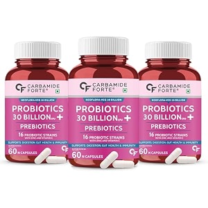 carbamide forte probiotics supplement 30 billion for women amp men - 60 veg capsules pack of 3