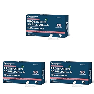 carbamide forte probiotics supplement 50 billion cfu for women amp men  probiotics for gut health supplement  support digestion amp immunity  gut health probiotics  10 veg capsules pack of 3