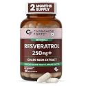 Carbamide Forte Resveratrol 250mg with Grape Seed Extract | Pharma Grade Resveratrol Supplements for Max Absorption - 60 Veg Capsules