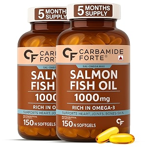 carbamide forte salmon fish oil omega 3 capsule 1000 mg - pack of 300 softgel capsules