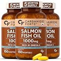 Carbamide Forte Salmon Fish Oil Omega 3 Capsule 1000 mg - Pack of 450 Softgel Capsules