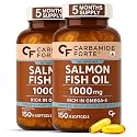 Carbamide Forte Salmon Fish Oil Omega 3 Capsule 1000 mg - Pack of 300 Softgel Capsules