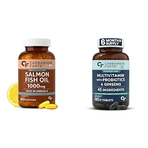 carbamide forte salomega omega 3-60 capsules amp multivitamin with zinc - 180 veg tablets
