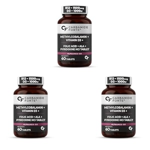 carbamide forte vitamin b12 1500mcg with vitamin d3  vitamin b12 supplements for menampwomen  methylcobalamin 1500mcg with vitamin d tablets - 60 tabletspack of 3