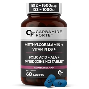 carbamide forte vitamin b12 1500mcg with vitamin d3  vitamin b12 supplements for men amp women  methylcobalamin 1500 mcg with vitamin d tablets - 60 tablets