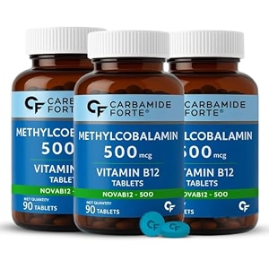 carbamide forte vitamin b12 supplements 500 mcg - methylcobalamin b12 vitamin tablets for men amp women - 90 veg tablets pack of 3