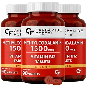 carbamide forte vitamin b12 tablets 1500 mcg -active form of methylcobalamin vitamin b12 supplements for men amp women- 90 veg tablets pack of 3