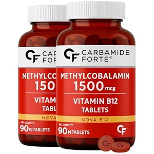 carbamide forte vitamin b12 tablets 1500 mcg -active form of methylcobalamin vitamin b12 supplements for men amp women- 90 veg tablets pack of 2