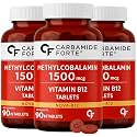 Carbamide Forte Vitamin B12 Tablets 1500 mcg -Active form of Methylcobalamin Vitamin B12 Supplements for Men &amp; Women- 90 Veg Tablets (Pack of 3)