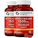 Carbamide Forte Vitamin B12 Tablets 1500 mcg -Active form of Methylcobalamin Vitamin B12 Supplements for Men &amp; Women- 90 Veg Tablets (Pack of 2)