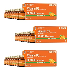 carbamide forte vitamin d3 shots 60000 iu  cholecalciferol 60000 iu  vitamin d supplement  vit d3 60000 iu  8 x 5 ml pack of 2