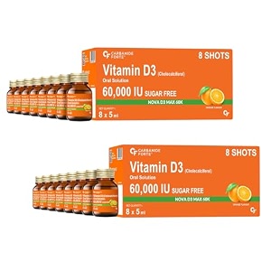 carbamide forte vitamin d3 shots 60000 iu  cholecalciferol 60000 iu  vitamin d supplement  vit d3 60000 iu  8 x 5 ml pack of 2