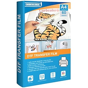 dtf transfer film-60 sheets a48334 x 11734 pet clear pretreat heat transfer paper for dyi direct on t-shirts textile