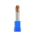 Carbide Chamfer End Mill 90 Degree 1/2" Shank Dia - Carving Bits, V Groove,Tisin Coated 3 Flute - for Alloy Steels, Hardened Steels