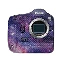 Carbon Fiber Camera Skin Compatible with Canon EOS R1 (2024) - Violet Stars - Premium 3M Vinyl Protective Wrap Decal Cover - Easy to Apply | Crafted in the USA by MightySkins