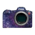 Carbon Fiber Camera Skin Compatible with Canon EOS R5C (2022) - Violet Stars - Premium 3M Vinyl Protective Wrap Decal Cover - Easy to Apply | Crafted in the USA by MightySkins