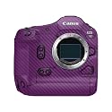 Carbon Fiber Camera Skin Compatible with Canon EOS R1 (2024) - Solid Purple - Premium 3M Vinyl Protective Wrap Decal Cover - Easy to Apply | Crafted in the USA by MightySkins