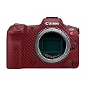Carbon Fiber Camera Skin Compatible with Canon EOS R5C (2022) - Solid Burgundy - Premium 3M Vinyl Protective Wrap Decal Cover - Easy to Apply | Crafted in the USA by MightySkins