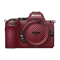 Carbon Fiber Camera Skin Compatible with Nikon Z5 II (2025) - Solid Burgundy - Premium 3M Vinyl Protective Wrap Decal Cover - Easy to Apply | Crafted in the USA by MightySkins