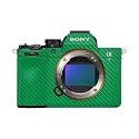 Carbon Fiber Camera Skin Compatible with Sony Alpha A7 Mark V (2025) - Solid Green - Premium 3M Vinyl Protective Wrap Decal Cover - Easy to Apply | Crafted in the USA by MightySkins