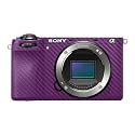 Carbon Fiber Camera Skin Compatible with Sony A6700 Mirrorless Camera (2023) - Solid Purple - Premium 3M Vinyl Protective Wrap Decal Cover - Easy to Apply | Crafted in the USA by MightySkins