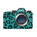 Carbon Fiber Camera Skin Compatible with Sony Alpha 9 III (2024) - Teal Leopard - Premium 3M Vinyl Protective Wrap Decal Cover - Easy to Apply | Crafted in the USA by MightySkins