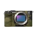 Carbon Fiber Camera Skin Compatible with Sony A7C Mark II (2023) - Green Camouflage - Premium 3M Vinyl Protective Wrap Decal Cover - Easy to Apply | Crafted in the USA by MightySkins