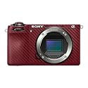 Carbon Fiber Camera Skin Compatible with Sony A6700 Mirrorless Camera (2023) - Solid Burgundy - Premium 3M Vinyl Protective Wrap Decal Cover - Easy to Apply | Crafted in the USA by MightySkins