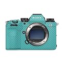 Carbon Fiber Camera Skin Compatible with Sony Alpha 9 III (2024) - Solid Turquoise - Premium 3M Vinyl Protective Wrap Decal Cover - Easy to Apply | Crafted in the USA by MightySkins