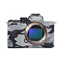 Carbon Fiber Camera Skin Compatible with Sony Alpha A7 Mark V (2025) - Gray Camouflage - Premium 3M Vinyl Protective Wrap Decal Cover - Easy to Apply | Crafted in the USA by MightySkins