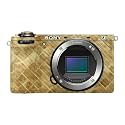 Carbon Fiber Camera Skin Compatible with Sony A6700 Mirrorless Camera (2023) - Gold Tiles - Premium 3M Vinyl Protective Wrap Decal Cover - Easy to Apply | Crafted in the USA by MightySkins