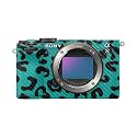 Carbon Fiber Camera Skin Compatible with Sony A7C Mark II (2023) - Teal Leopard - Premium 3M Vinyl Protective Wrap Decal Cover - Easy to Apply | Crafted in the USA by MightySkins