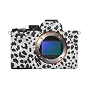 Carbon Fiber Camera Skin Compatible with Sony Alpha A7 Mark V (2025) - Snow Leopard Print - Premium 3M Vinyl Protective Wrap Decal Cover - Easy to Apply | Crafted in the USA by MightySkins