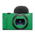 Carbon Fiber Camera Skin Compatible with Sony ZV-1 Mark II (2023) - Solid Green - Premium 3M Vinyl Protective Wrap Decal Cover - Easy to Apply | Crafted in the USA by MightySkins