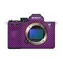 Carbon Fiber Camera Skin Compatible with Sony Alpha A7 Mark V (2025) - Solid Purple - Premium 3M Vinyl Protective Wrap Decal Cover - Easy to Apply | Crafted in the USA by MightySkins
