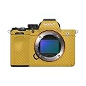 Carbon Fiber Camera Skin Compatible with Sony Alpha A7 Mark V (2025) - Solid Marigold - Premium 3M Vinyl Protective Wrap Decal Cover - Easy to Apply | Crafted in the USA by MightySkins