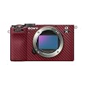 Carbon Fiber Camera Skin Compatible with Sony A7C Mark II (2023) - Solid Burgundy - Premium 3M Vinyl Protective Wrap Decal Cover - Easy to Apply | Crafted in the USA by MightySkins