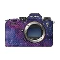 Carbon Fiber Camera Skin Compatible with Sony Alpha 9 III (2024) - Violet Stars - Premium 3M Vinyl Protective Wrap Decal Cover - Easy to Apply | Crafted in the USA by MightySkins