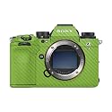 Carbon Fiber Camera Skin Compatible with Sony Alpha 9 III (2024) - Solid Lime Green - Premium 3M Vinyl Protective Wrap Decal Cover - Easy to Apply | Crafted in the USA by MightySkins