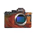 Carbon Fiber Camera Skin Compatible with Sony Alpha A7 Mark V (2025) - Lava Water - Premium 3M Vinyl Protective Wrap Decal Cover - Easy to Apply | Crafted in the USA by MightySkins