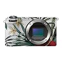 Carbon Fiber Camera Skin Compatible with Sony A6700 Mirrorless Camera (2023) - Tropical Hibiscus - Premium 3M Vinyl Protective Wrap Decal Cover - Easy to Apply | Crafted in the USA by MightySkins